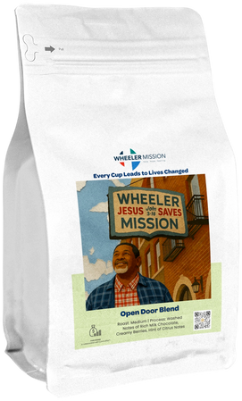 Wheeler Mission Open Door Blend coffee bag